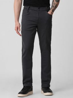 Mufti - Dark Charcoal Grey Solid Jeans