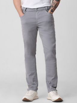 Mufti - Light Slate Grey Solid Jeans