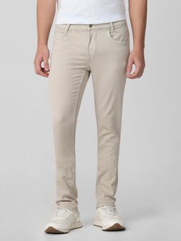 Mufti - Pale Sand Beige Solid Jeans