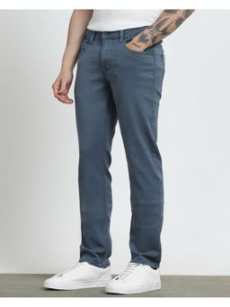 Mufti - Muted Blue Grey Solid Jeans