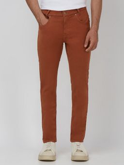 Mufti - Rich Rust Brown Solid Jeans
