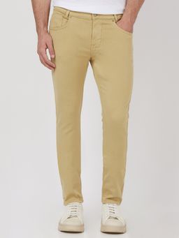 Mufti - Washed Khaki Green Solid Jeans