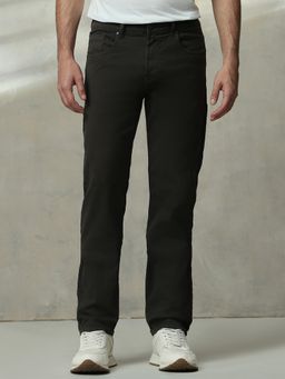 Mufti - Dark Charcoal Black Solid Jeans