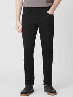 Mufti - Jet Black Solid Jeans