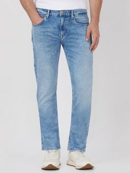Mufti - Light Indigo Blue Solid Jeans