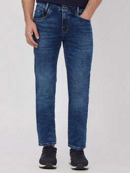 Mufti - Dark Indigo Blue Solid Jeans