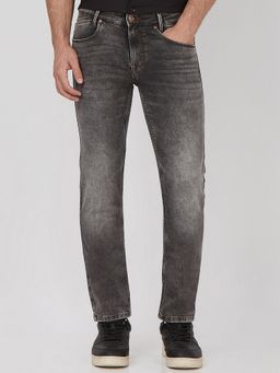 Mufti - Washed Charcoal Black Solid Jeans