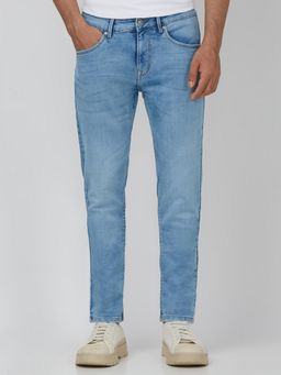 Mufti - Light Indigo Blue Solid Jeans