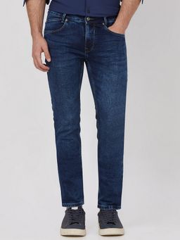 Mufti - Dark Indigo Blue Solid Jeans