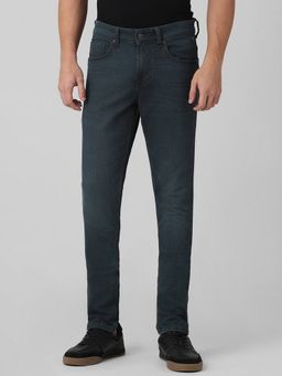 Mufti - Dark Teal Blue Solid Jeans