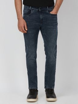 Mufti - Washed Blue Black Solid Jeans