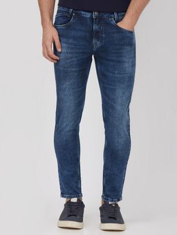 Mufti - Dark Indigo Blue Solid Jeans
