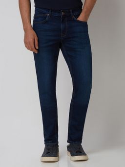Mufti - Dark Indigo Blue Solid Jeans