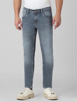 Mufti - Washed Steel Grey Solid Jeans