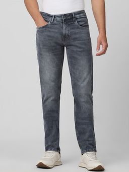 Mufti - Washed Charcoal Grey Solid Jeans