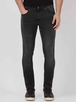 Mufti - Washed Charcoal Black Solid Jeans