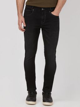 Mufti - Washed Charcoal Black Solid Jeans
