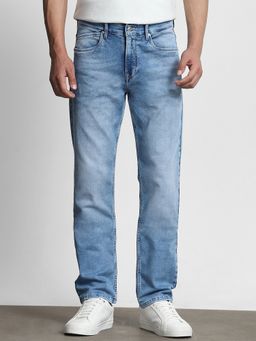 Mufti - Light Indigo Blue Solid Jeans