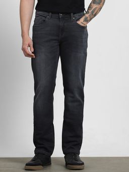 Mufti - Washed Charcoal Black Solid Jeans