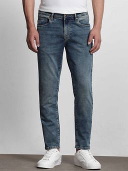 Mufti - Faded Indigo Blue Solid Jeans