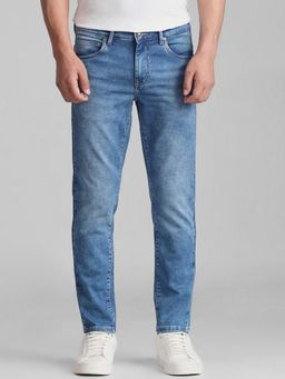 Mufti - Faded Indigo Blue Solid Jeans