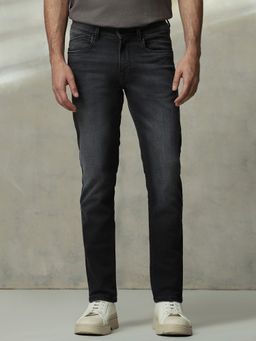 Mufti - Washed Charcoal Black Solid Jeans