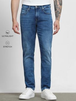 Mufti - Faded Indigo Blue Solid Jeans