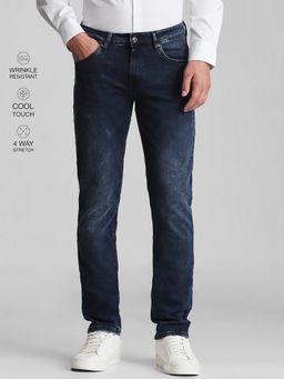 Mufti - Dark Indigo Blue Solid Jeans
