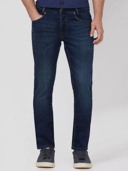 Mufti - Dark Indigo Blue Solid Jeans