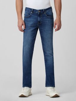 Mufti - Faded Indigo Blue Solid Jeans