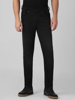 Mufti - Washed Charcoal Black Solid Jeans