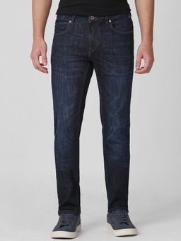 Mufti - Dark Indigo Blue Solid Jeans