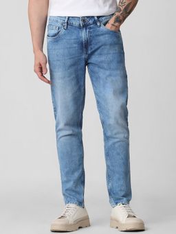Mufti - Light Indigo Blue Solid Jeans
