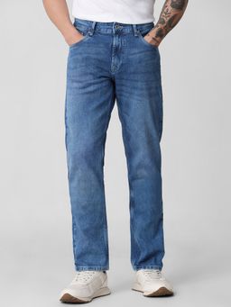Mufti - Faded Indigo Blue Solid Jeans