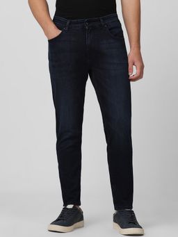 Mufti - Dark Indigo Blue Solid Jeans