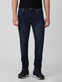 Mufti - Dark Indigo Blue Solid Jeans