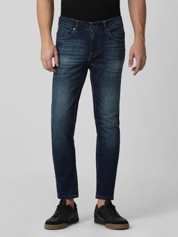 Mufti - Faded Indigo Blue Solid Jeans