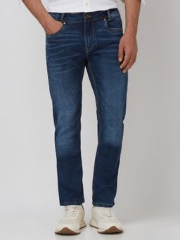 Mufti - Dark Indigo Blue Solid Jeans
