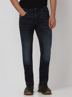 Mufti - Dark Indigo Blue Solid Jeans