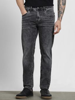 Mufti - Washed Charcoal Black Solid Jeans