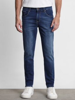 Mufti - Faded Indigo Blue Solid Jeans
