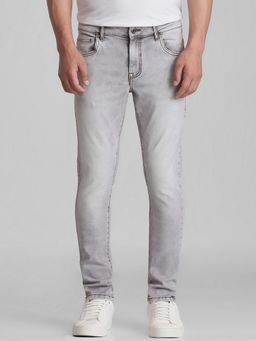 Mufti - Washed Light Grey Solid Jeans