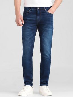 Mufti - Dark Indigo Blue Solid Jeans