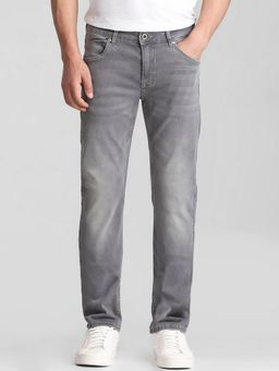 Mufti - Faded Medium Grey Solid Jeans