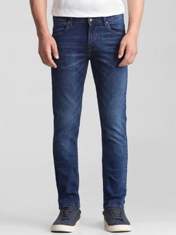 Mufti - Dark Indigo Blue Solid Jeans