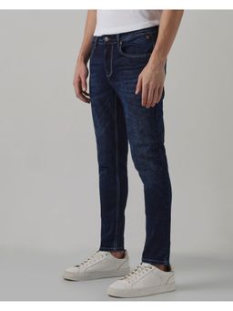Mufti - Dark Indigo Blue Solid Jeans