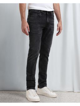 Mufti - Washed Charcoal Black Solid Jeans