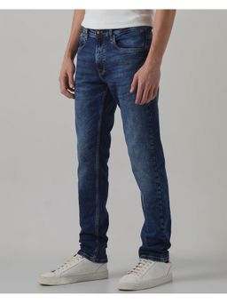 Mufti - Dark Indigo Blue Solid Jeans