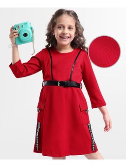 Hola Bonita - Knit Three Fourth Sleeves Frock With Belt