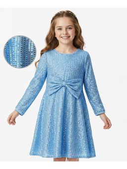 Hola Bonita - Woven Full Sleeves Sequined Party Wear Dress
